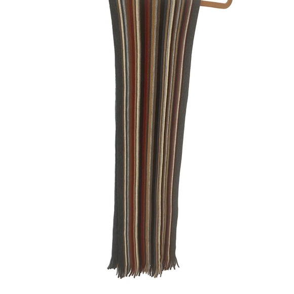 Unisex Striped Rainbow Wool Scarf - Picture 2 of 6